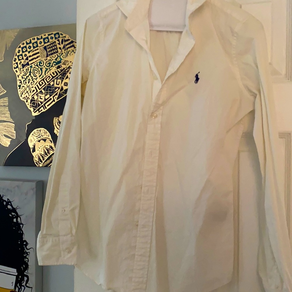 White Button Up Polo